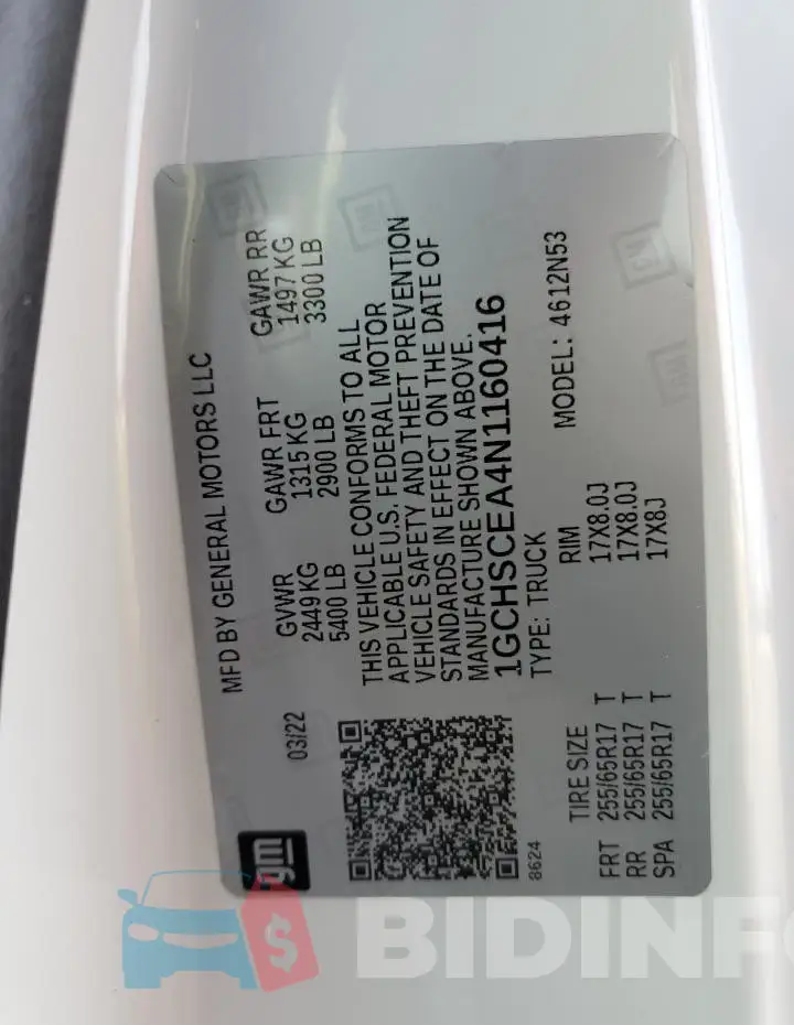 1GCHSCEA4N1160416 Photo# 12