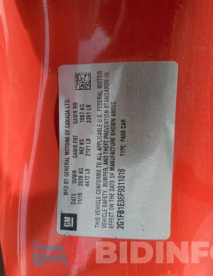 2G1FB1E36F9311016 Photo# 12