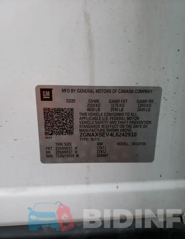2GNAXSEV4L6242910 Photo# 13