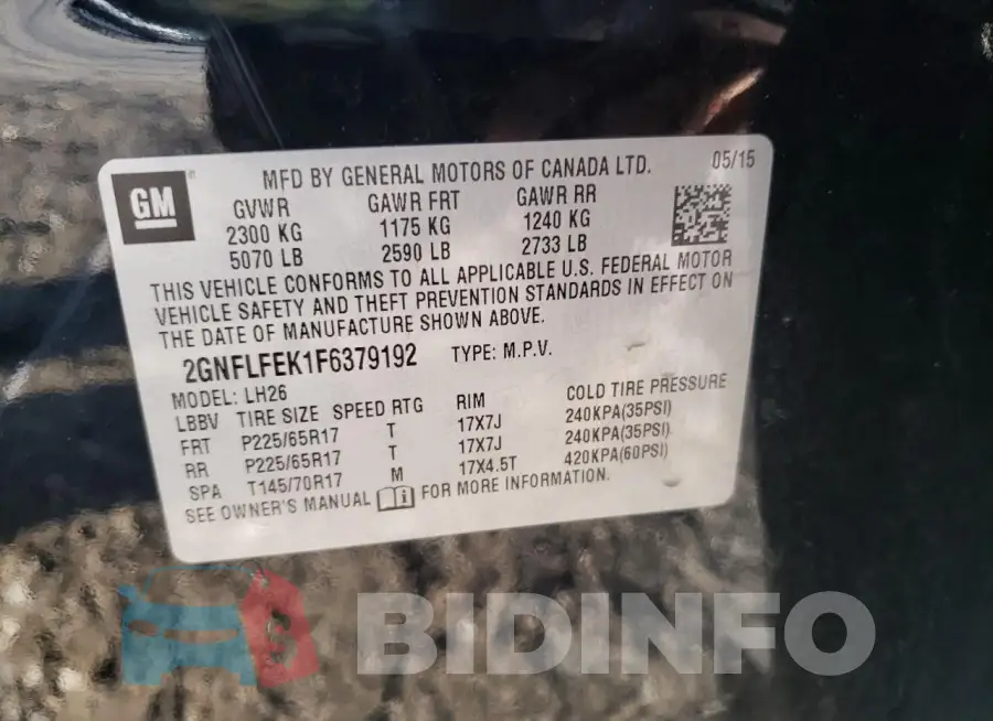 2GNFLFEK1F6379192 Photo# 12