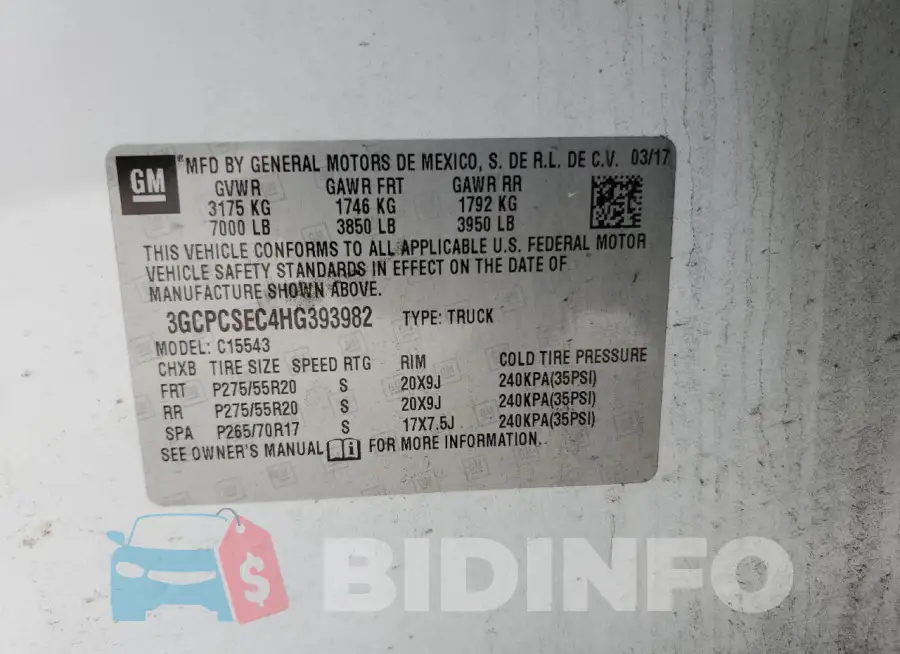 3GCPCSEC4HG393982 Photo# 12