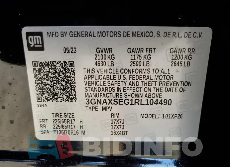 3GNAXSEG1RL104490 Photo# 14