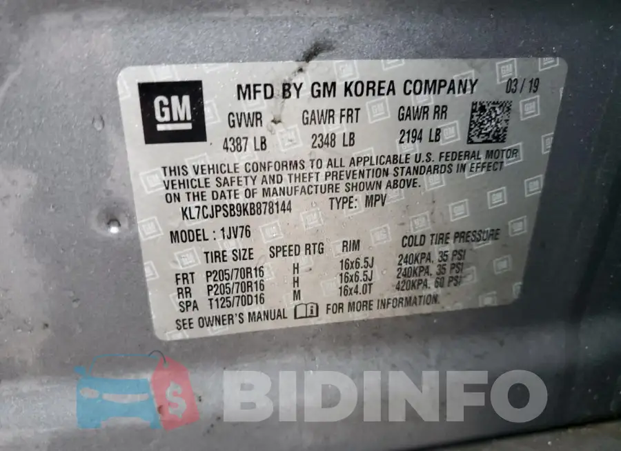 KL7CJPSB9KB878144 Photo# 12