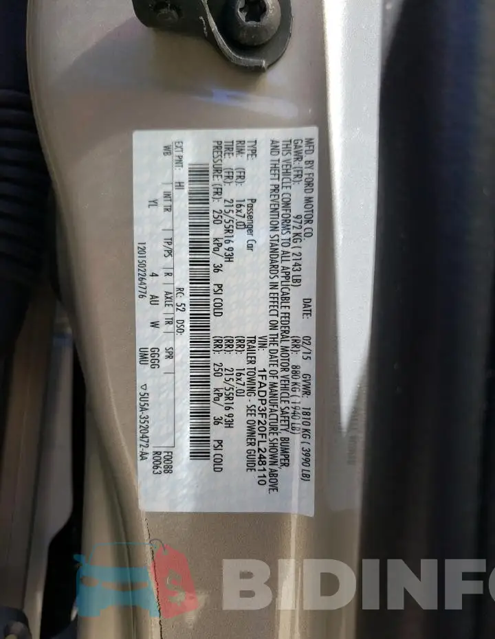 1FADP3F20FL248110 Photo# 12