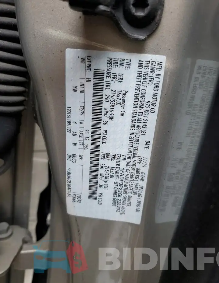 1FADP3F22GL228202 Photo# 12