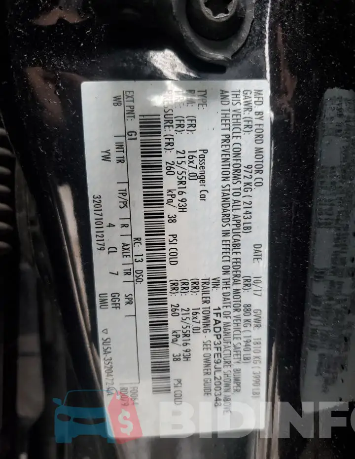 1FADP3FE9JL200348 Photo# 12