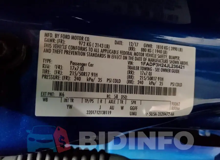 1FADP3H24JL236421 Photo# 12