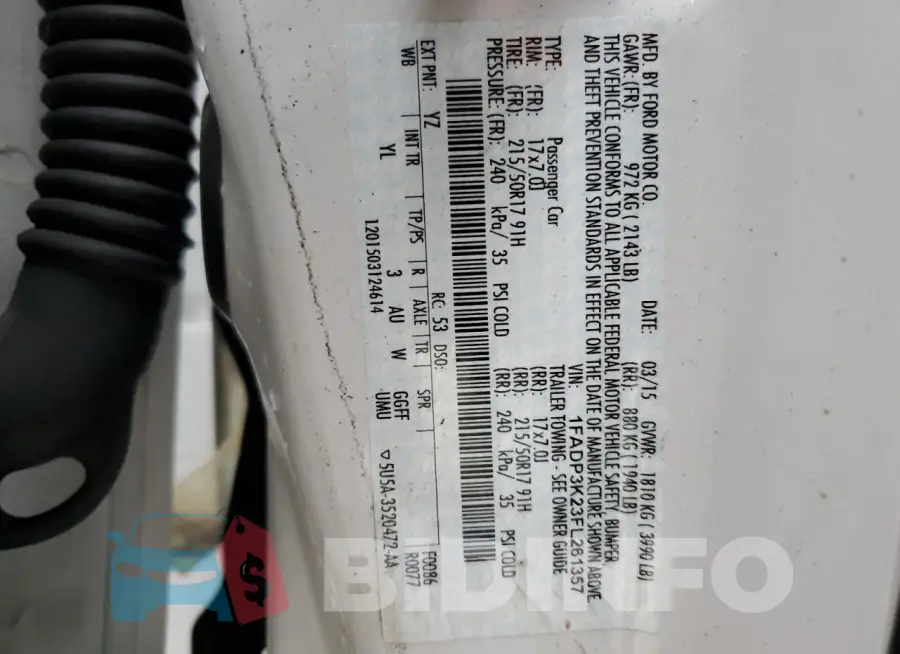 1FADP3K23FL261357 Photo# 13