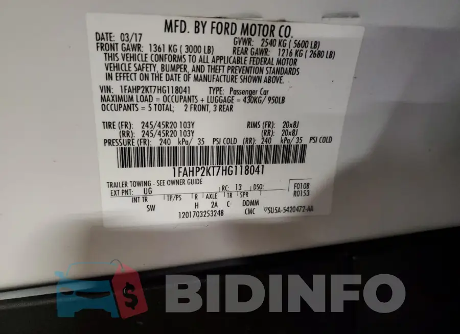 1FAHP2KT7HG118041 Photo# 12