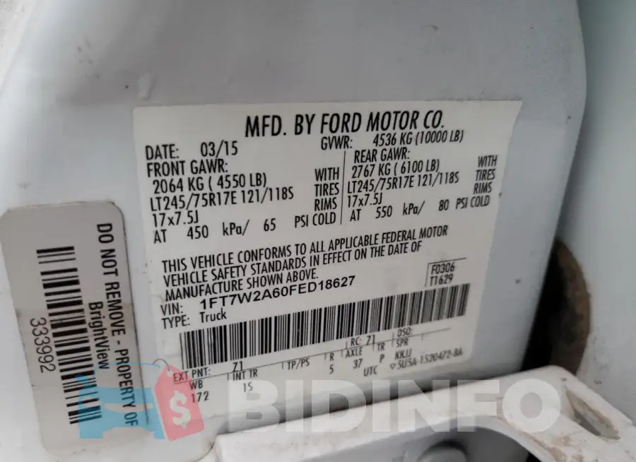 1FT7W2A60FED18627 Photo# 12