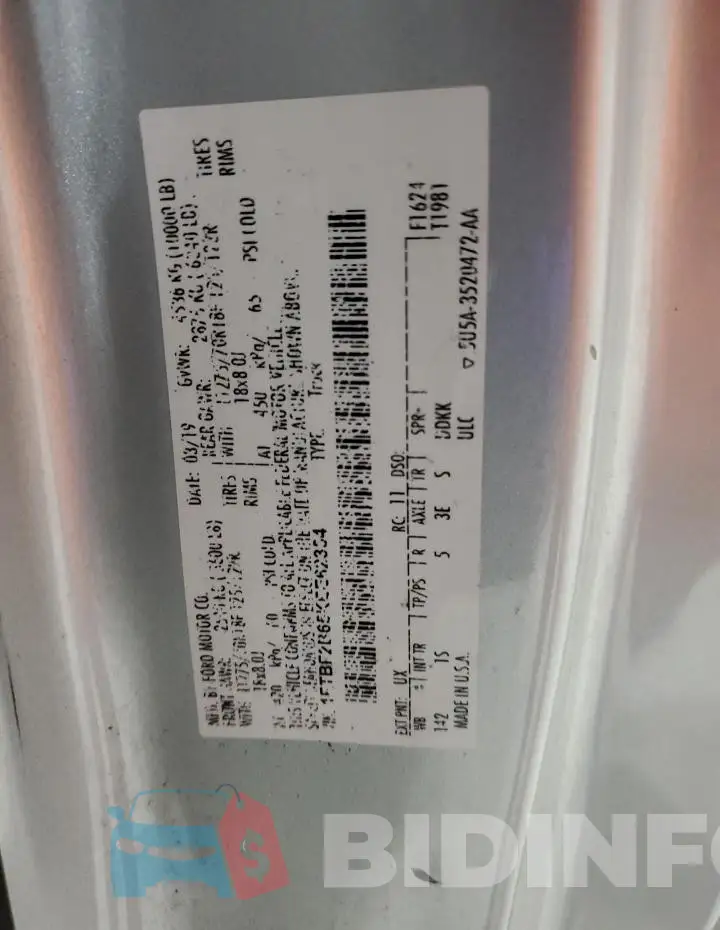 1FTBF2B65KEE62354 Photo# 12