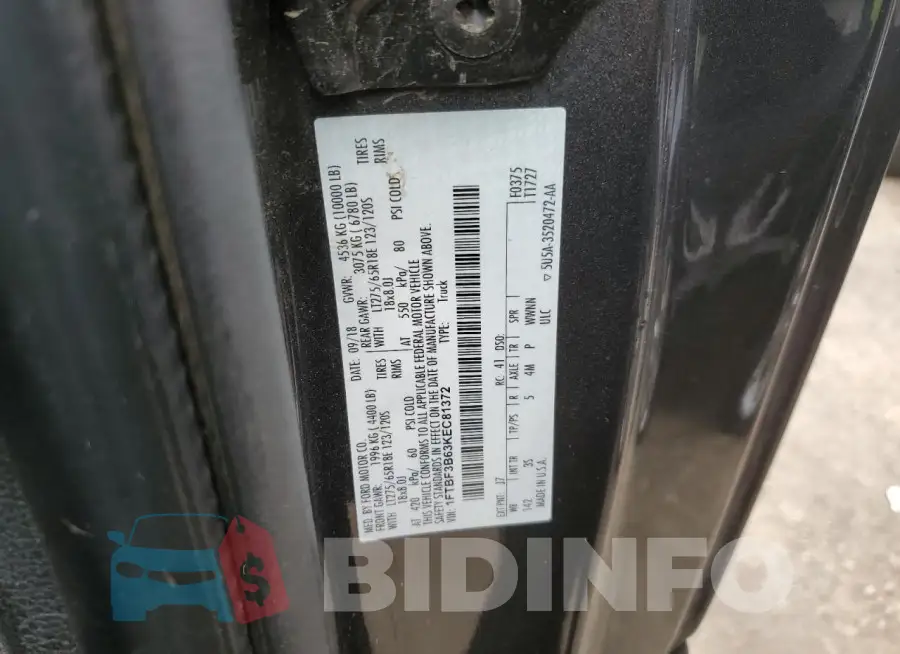 1FTBF3B63KEC81372 Photo# 12