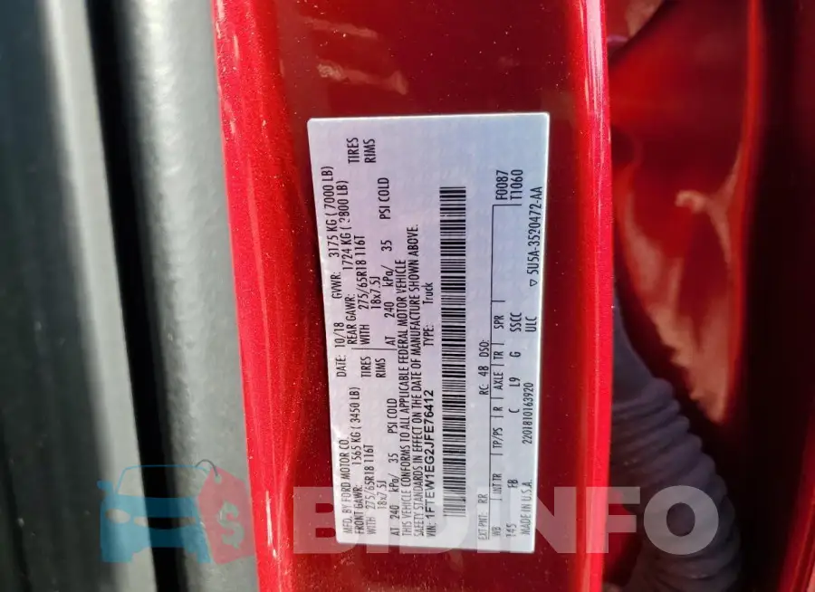 1FTEW1EG2JFE76412 Photo# 12
