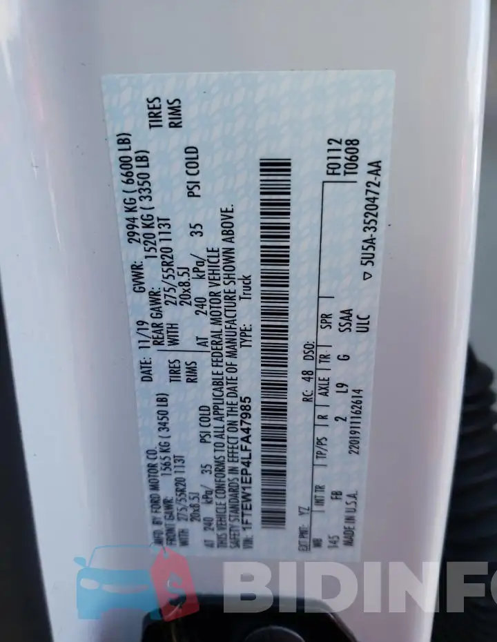 1FTEW1EP4LFA47985 Photo# 12