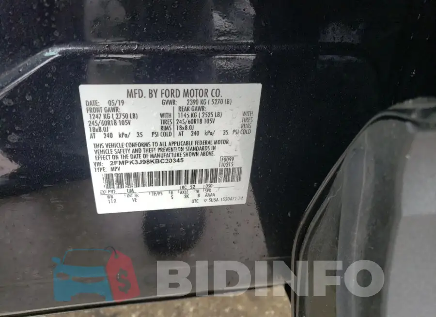 2FMPK3J98KBC20345 Photo# 14