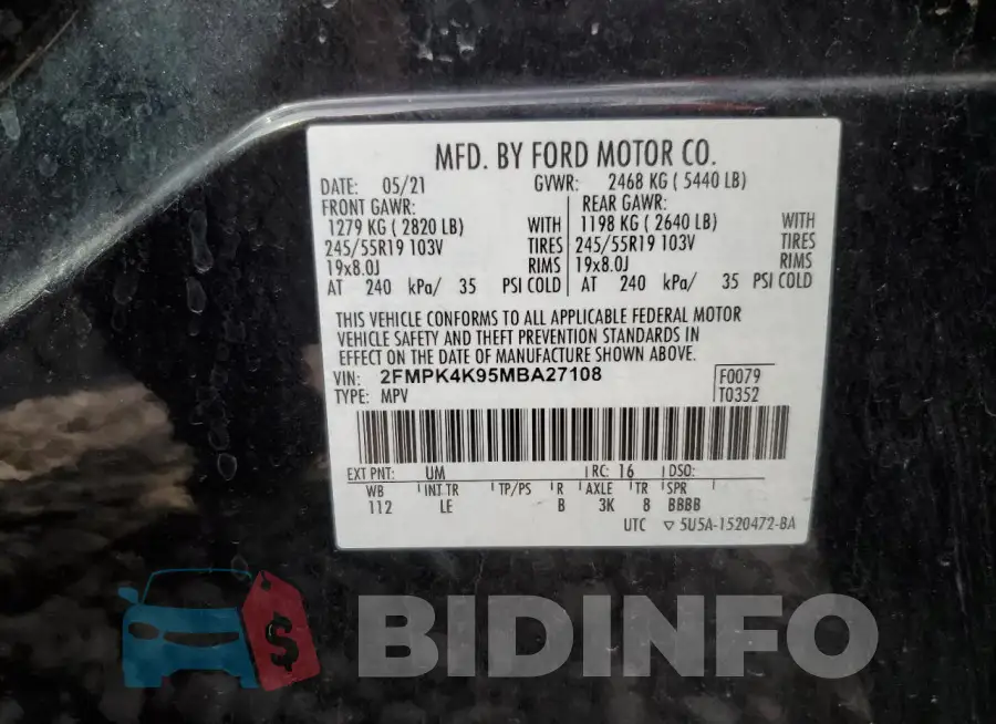 2FMPK4K95MBA27108 Photo# 14