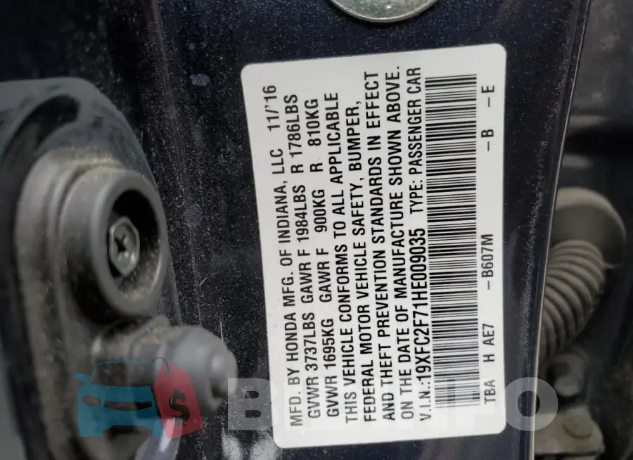 19XFC2F71HE009035 Photo# 12