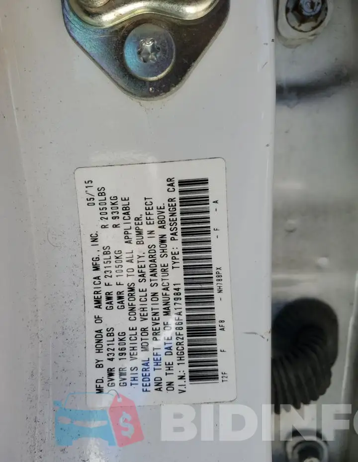 1HGCR2F86FA179841 Photo# 13