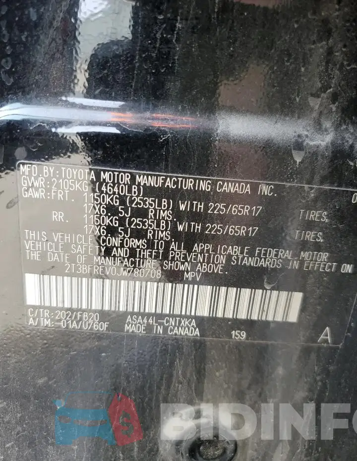 2T3BFREV0JW780708 Photo# 13