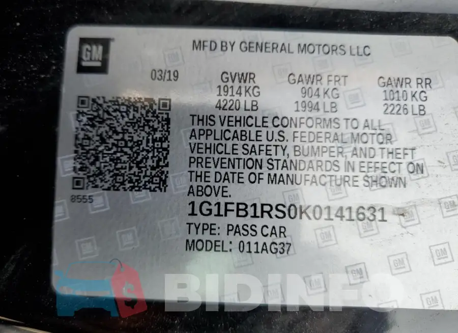 1G1FB1RS0K0141631 Photo# 13
