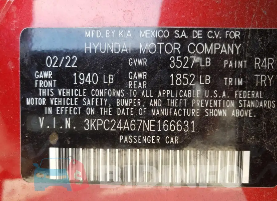 3KPC24A67NE166631 Photo# 13