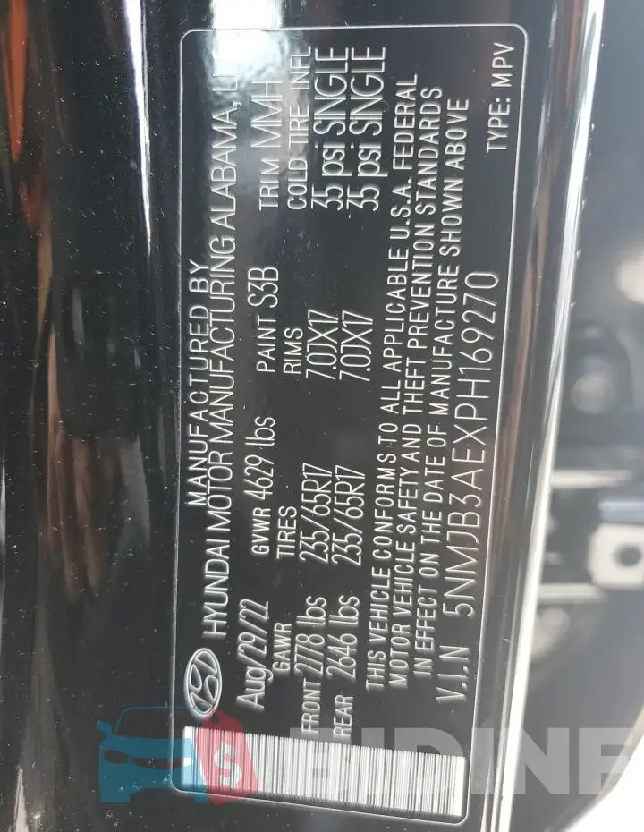 5NMJB3AEXPH169270 Photo# 13