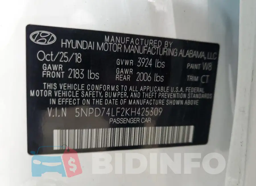 5NPD74LF2KH425309 Photo# 12