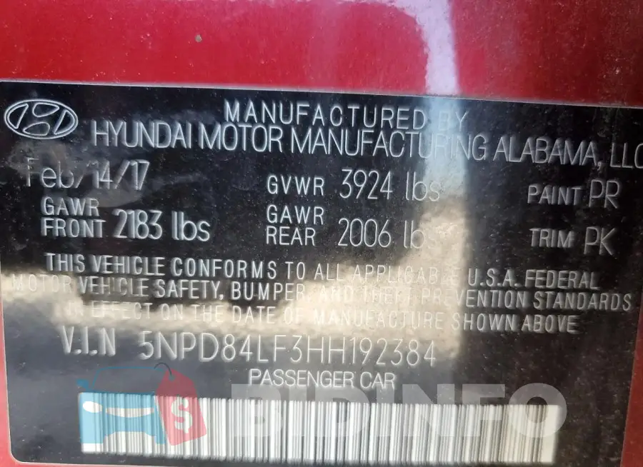 5NPD84LF3HH192384 Photo# 13