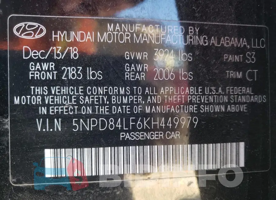5NPD84LF6KH449979 Photo# 12