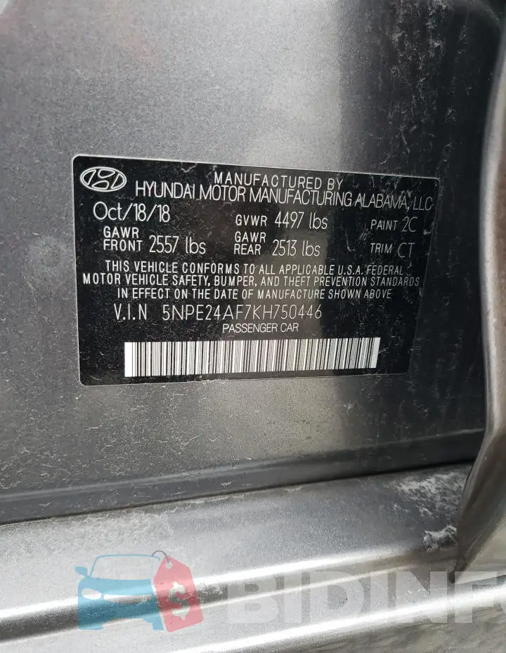 5NPE24AF7KH750446 Photo# 12
