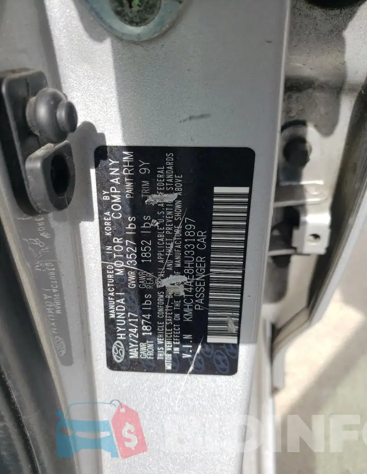 KMHCT4AE8HU331897 Photo# 12