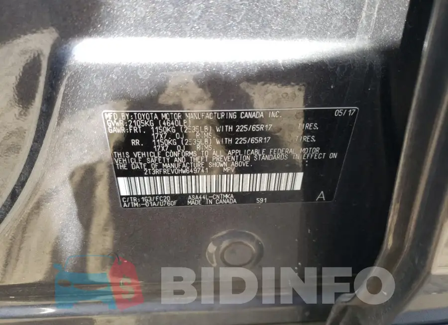 2T3RFREV0HW649741 Photo# 14