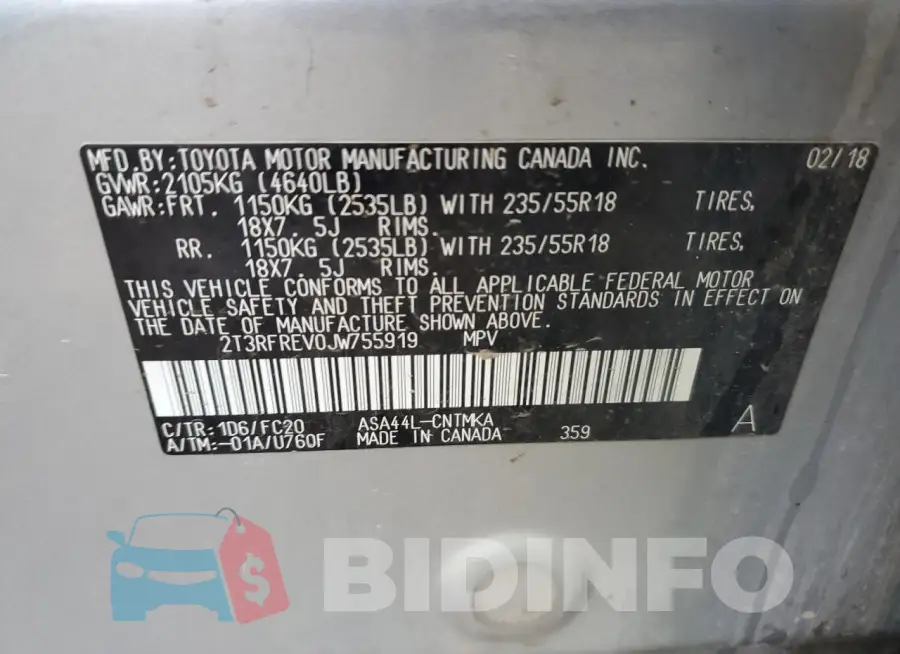2T3RFREV0JW755919 Photo# 12