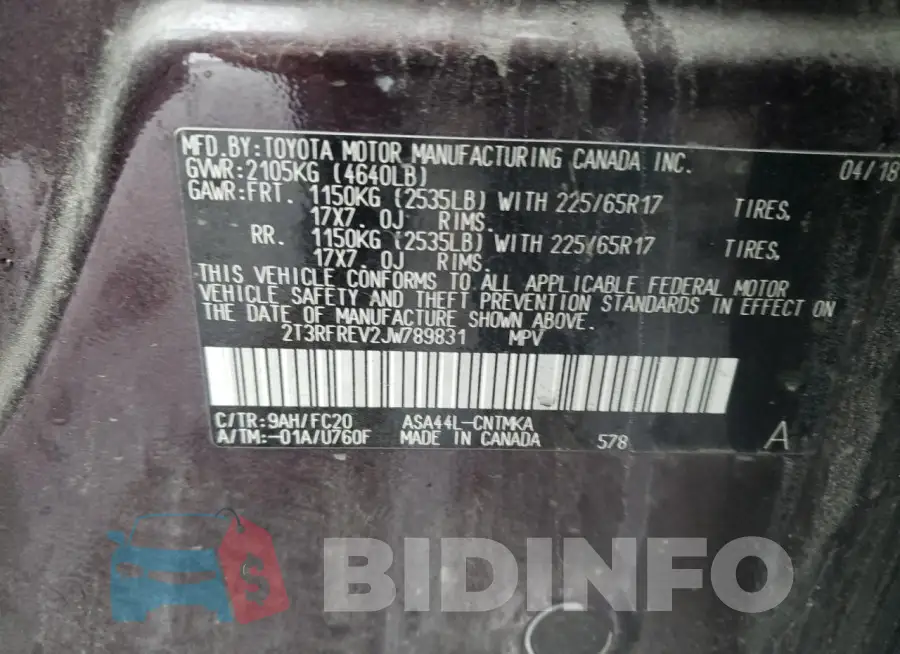 2T3RFREV2JW789831 Photo# 13