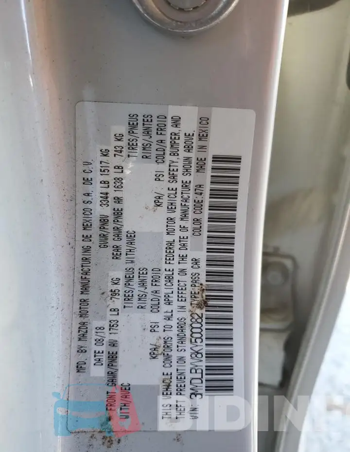 3MYDLBYV8KY500082 Photo# 13