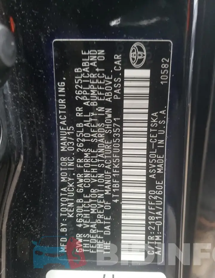 4T1BF1FK5FU053571 Photo# 12