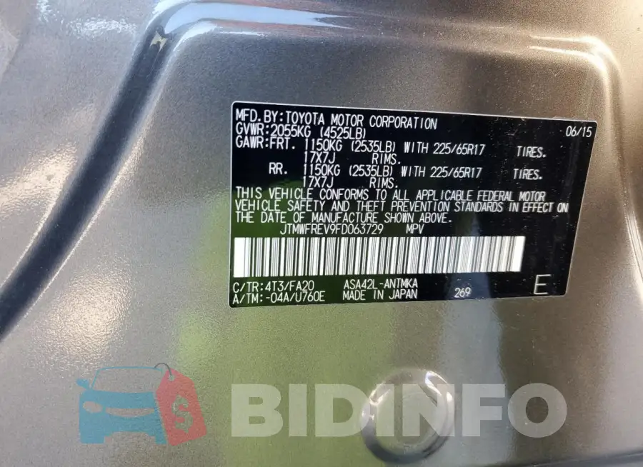JTMWFREV9FD063729 Photo# 13