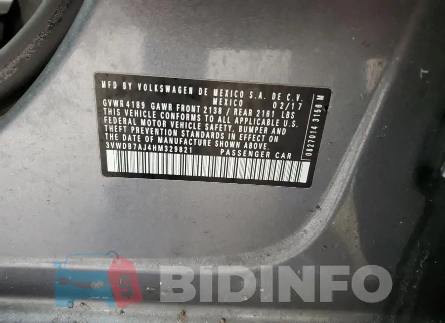3VWDB7AJ4HM329821 Photo# 12