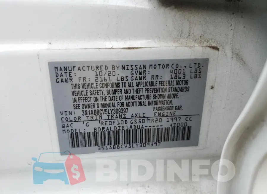 3N1AB8CV5LY309397 Photo# 12