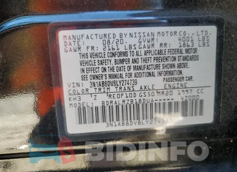 3N1AB8DV8LY274739 Photo# 13
