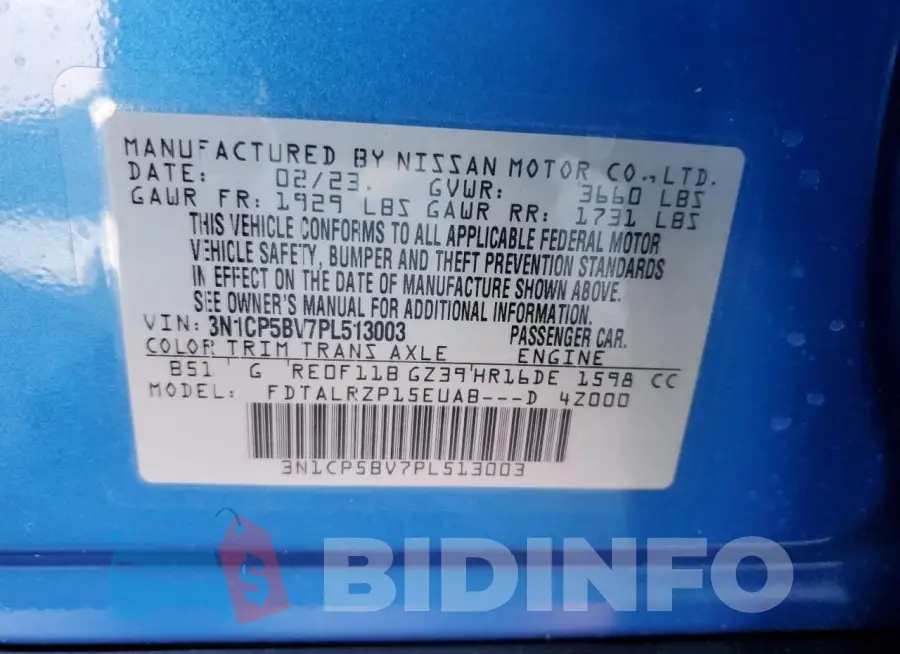 3N1CP5BV7PL513003 Photo# 14