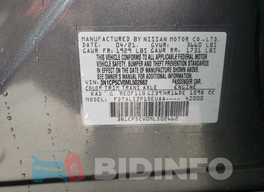 3N1CP5CV0ML502662 Photo# 13