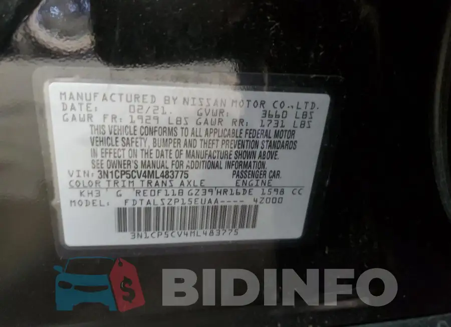 3N1CP5CV4ML483775 Photo# 12