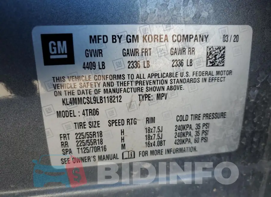 KL4MMCSL9LB118212 Photo# 13
