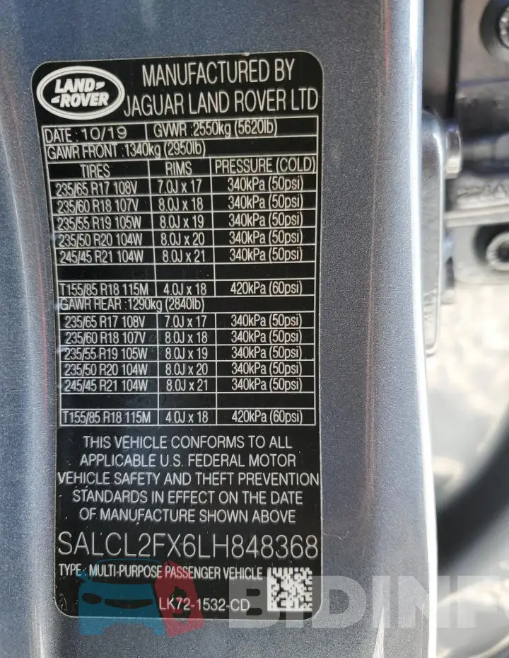 SALCL2FX6LH848368 Photo# 12
