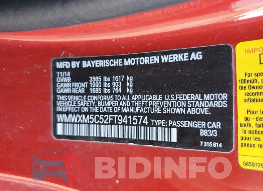 WMWXM5C52FT941574 Photo# 12