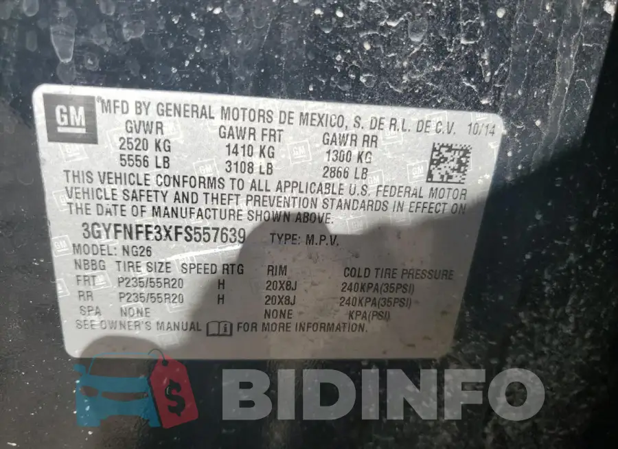 3GYFNFE3XFS557639 Photo# 12