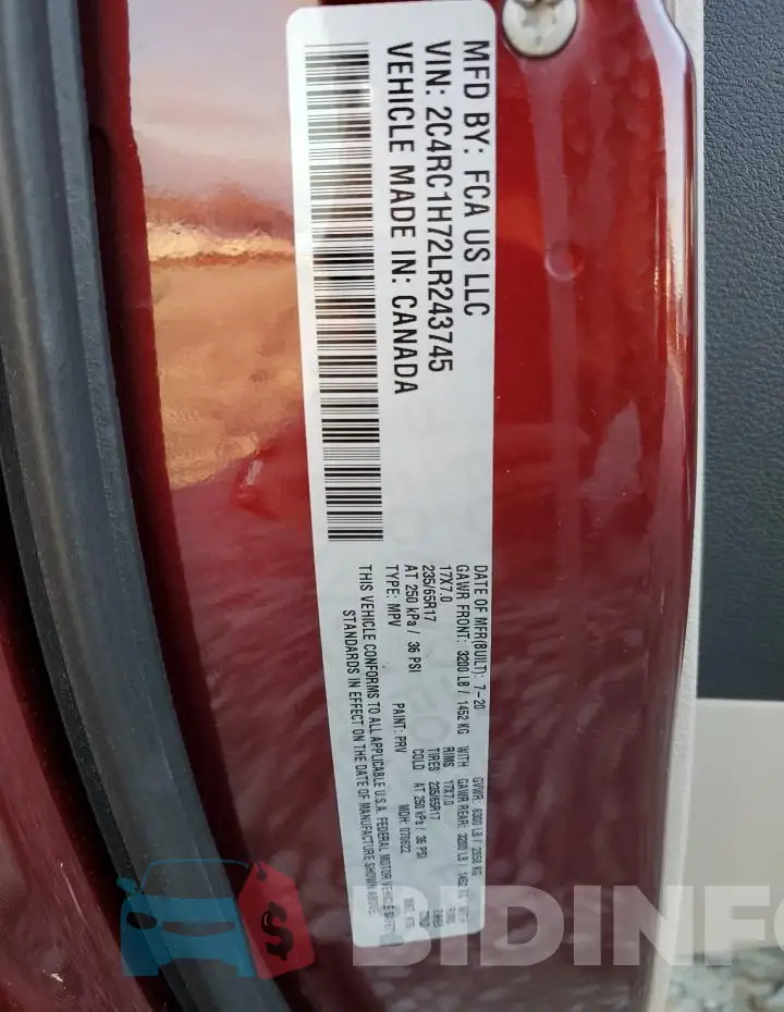 2C4RC1H72LR243745 Photo# 13