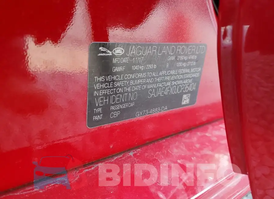 SAJAE4FX0JCP35404 Photo# 12