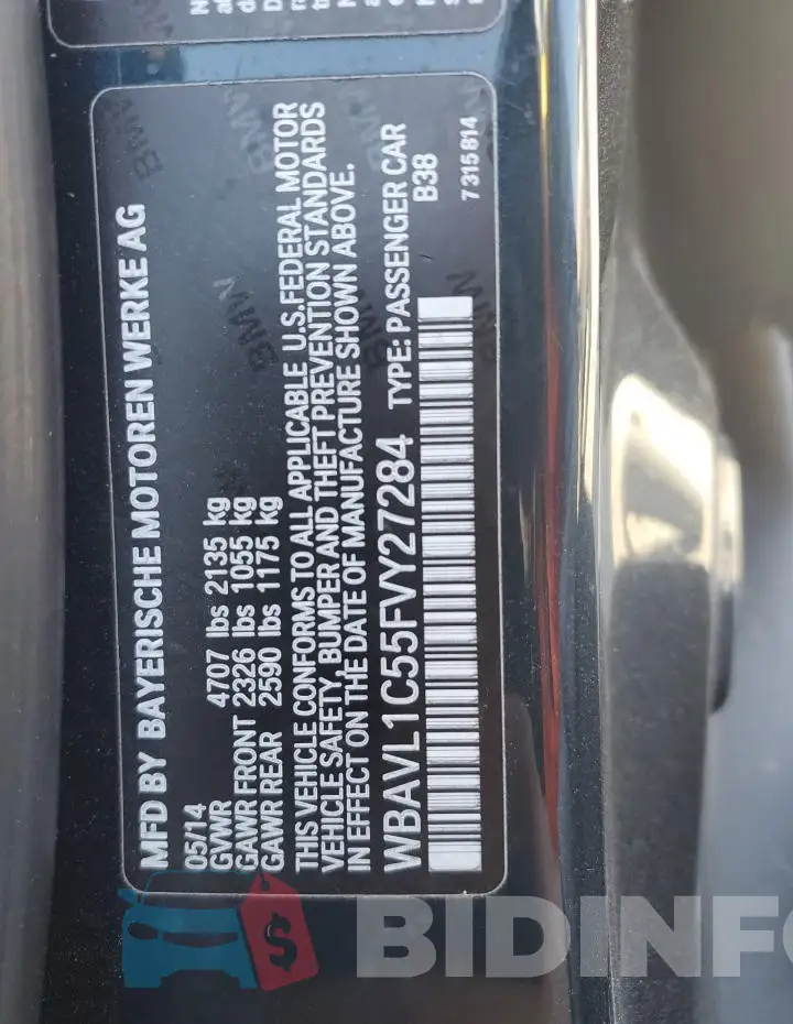 WBAVL1C55FVY27284 Photo# 12